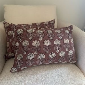 Set of two - floral block print pillows
